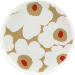 Marimekko Unikko Oiva plate Ø 20 cm cream white, beige, red
