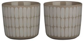 Marimekko Alku (beginning) Oiva cup / mug without handle 0.2 l 2 pcs terra, cream