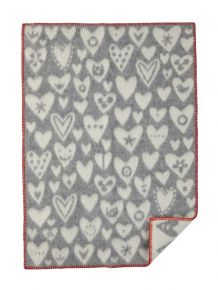 Klippan Heart Baby woollen blanket 65x90 cm oeko-tex