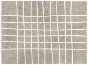 Heymat hand travertine doormat / carpet soft gray, white