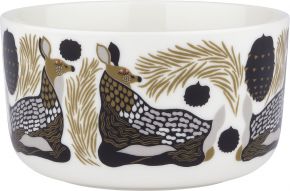 Marimekko Peura (deer) Oiva bowl 0.5 l cream white, coal, mud, light grey, red