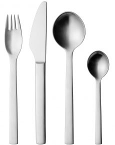 Georg Jensen New York box 4 pcs dinner spoon / fork / knife / tea spoon mat