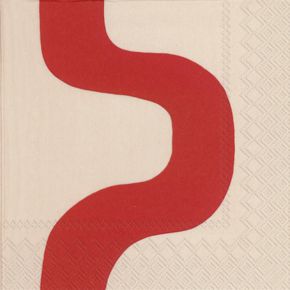 Marimekko Seireeni (Siren) paper napkins 33x33 cm 20 pcs red, beige