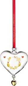 Holmegaard Christmas 2023 Ann-Sofi Romme tree ornament heart clear, gold