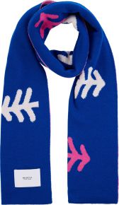 Makia Clothing Unisex scarf (merino wool) bright blue Backwoods 30x170 cm