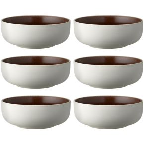 Studio Round North bowl Ø 15 cm matt white, matt coloured bark 6 pcs