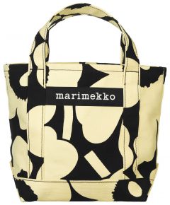 Marimekko Unikko Seidi handbag black, light yellow