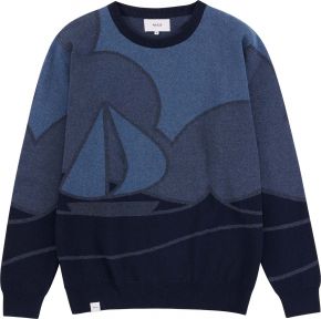 Makia Clothing Men sweater round neck Sailaway navy