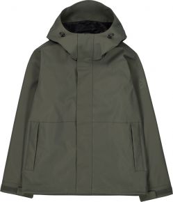 Makia Clothing Men rain jacket with adjustable hood coast