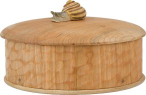 Wildlife Garden Wooden Box snail height 8 cm Ø 15 cm hand carved