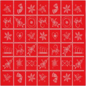 Ekelund Christmas & Winter Advent box center cloth (oeko-tex) 80x80 cm red