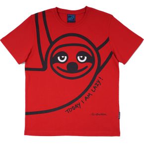 Bo Bendixen Unisex T-Shirt red, black Lazy Guy