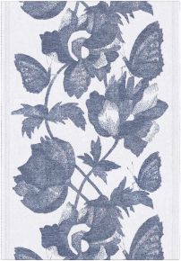 Ekelund Spring butterfly tea towel (oeko-tex) 35x50 cm white, dark blue