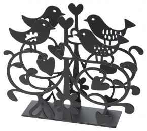 Bengt & Lotta Lovebirds paper napkin holder 13.5x16 cm black