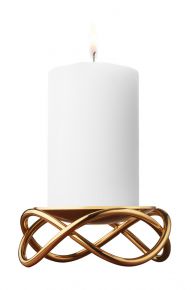 Georg Jensen Glow candlestick gold Ø 10.5 cm