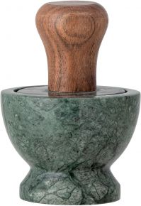 Bloomingville mortar with pestle marble height 14.5 cm Ø 10 cm green Banou