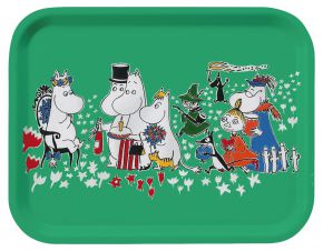 Opto Design Moomin Birthday tray 20x27 cm green