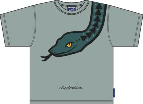 Bo Bendixen Unisex Kids T shirt grey green Snake