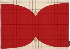 Marimekko Kalendi placemat 31x42 cm linen, gold, red