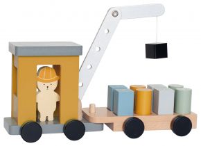 Jabadabado wooden toy crane with magnet & building blocks 10x21x33 cm wood, magnet