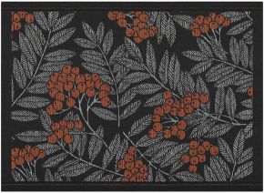 Ekeklund Autumn Ash Leave placemat (oeko-tex) 35x48 cm black, grey, orange