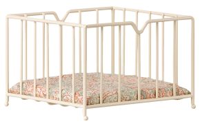 Maileg doll furniture playpen with a fabric-covered soft mattress 8x12x12 cm