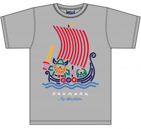 Bo Bendixen Unisex T-Shirt grey Viking Ship