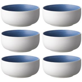 Studio Round North bowl Ø 11 cm matt white, matt coloured river 6 pcs