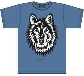 Bo Bendixen Unisex T-Shirt blue grey wolf