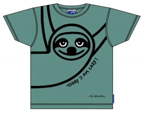 Bo Bendixen Unisex kids T-Shirt green Lazy guy