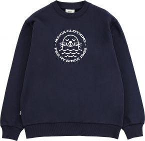 Makia Clothing Unisex sweatshirt with print Sandö dark blue special edition for archipelagos & lakes