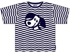 Bo Bendixen Unisex kids T-Shirt blue, white wave zippo dog