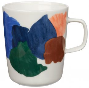 Marimekko Pyykki (laundry) Oiva cup / mug 0.25 l cream, light blue, dark blue, green, brown, orange