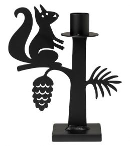Bengt & Lotta Squirrel candlestick height 17 cm black