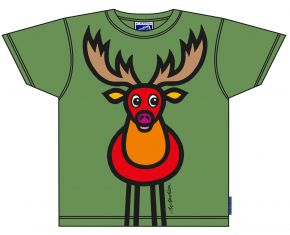 Bo Bendixen Unisex kids T-Shirt green Deer