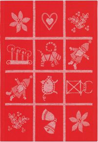 Ekelund Christmas & Winter Advent box tea towel (oeko-tex) 35x50 cm red