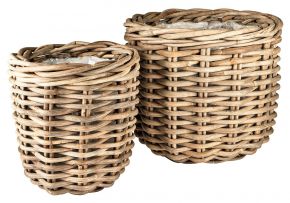 Villa Collection plant basket set of 2 rattan height 42 cm Ø 38 cm / height 47 cm Ø 52 cm