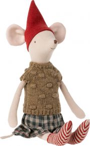 Maileg Mouse Christmas sister height 33 cm red, brown, multicolored