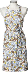 Klippan Pear apron blue, brown, green, white