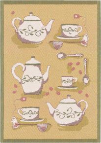 Ekelund Summer coffee time tea towel (oeko-tex) yellow, white, multicolored