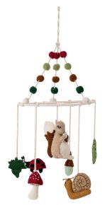 Bloomingville children's mobile with squirrel, mushroom, snail and beetle height 50 cm Ø 20 cm
