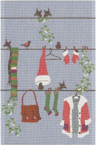 Ekelund Christmas & Winter Tomtelina tea towel (oeko-tex) 40x60 cm blue