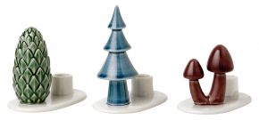 Dottir Nordic Design Winter Stories Flocks candlestick set of 3 mushroom