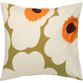 Marimekko Unikko bed pillowcase 80x80 cm caramel, cream, orange