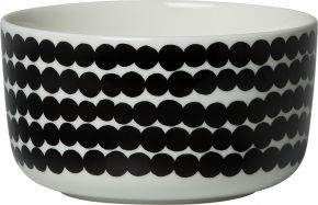 Marimekko Siirtolapuutarha (colonial garden) Oiva bowl 0.5 l black, cream white