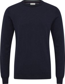 REDGREEN Men sweater with linen round neck navy Jimi