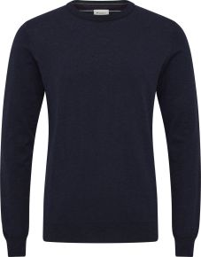 REDGREEN Men sweater with linen round neck navy Jimi