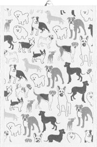 Ekelund animals house tea towel (oeko-tex) 35x50 cm black
