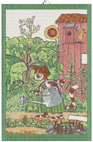 Ekelund Pettson & Findus Watering Can tea towel (oeko-tex) 40x60 cm