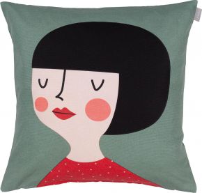 Spira of Sweden Kompiskudde Kerstin cushion cover (oeko-tex) 47x47 cm green, black, pink, red